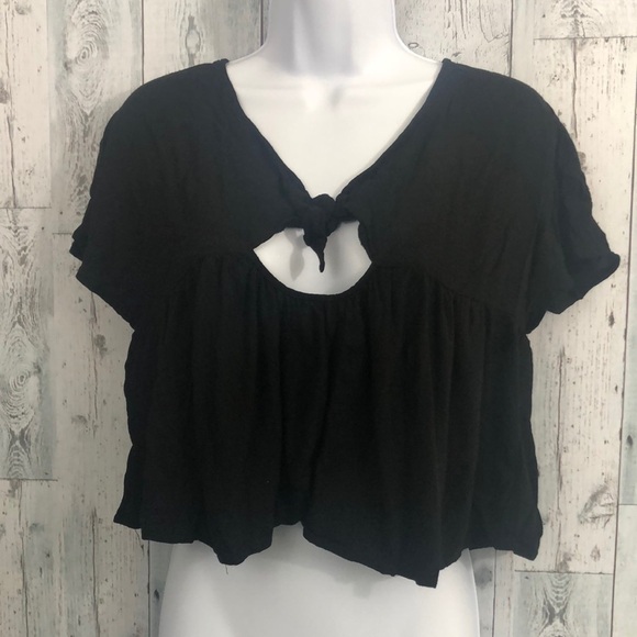 Kimchi Blue Tie Front Crop Top Small - Picture 1 of 8